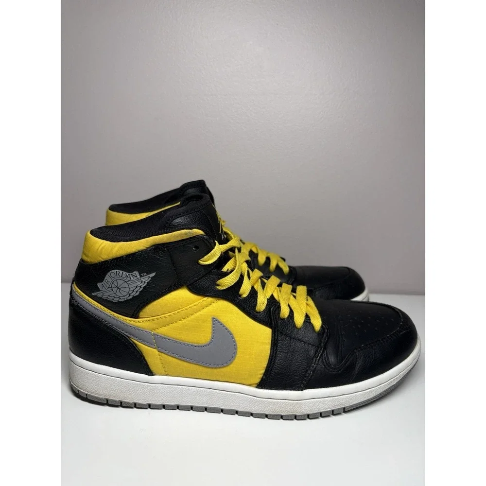 Nike Jordan 1 Retro Mid Phat 364770-050 Black Yellow Men's Sneakers - Size‎ 9.5